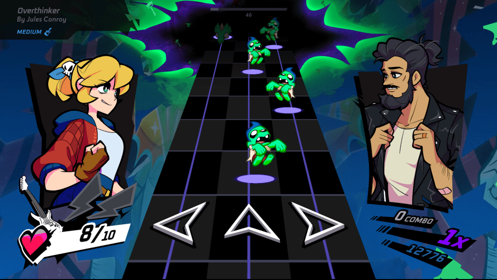 These zombies jump diagonally and to the beat.