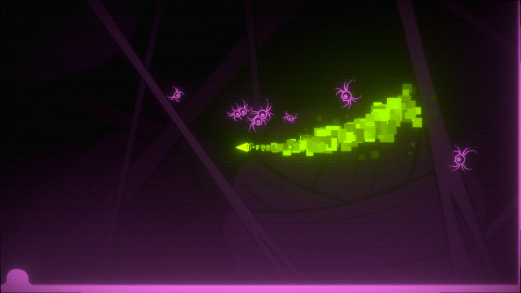 Burning the spiders with a fire jet.