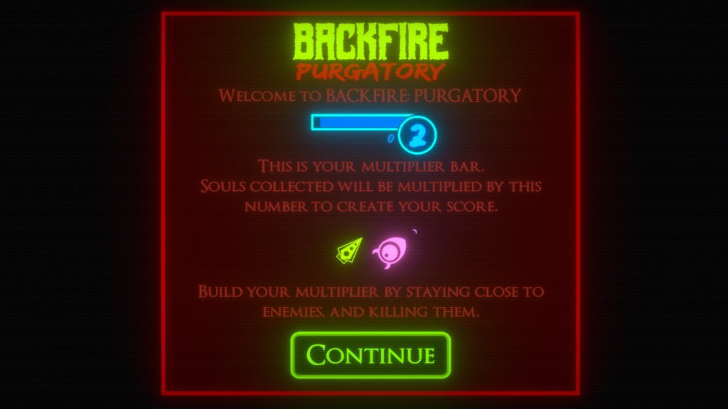 Purgatory tutorial screen.